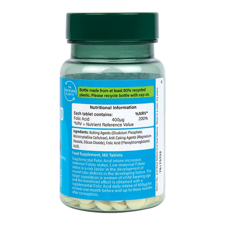 Holland & Barrett Folic Acid 400ug 180 Tablets